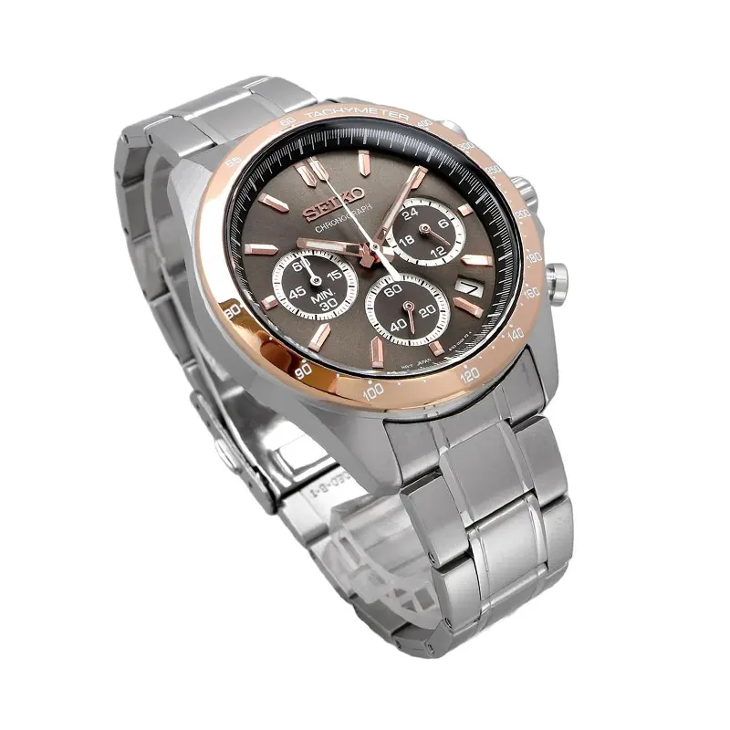 Seiko Spirit Chronograph Brown Dial Men’s Watch- SBTR026